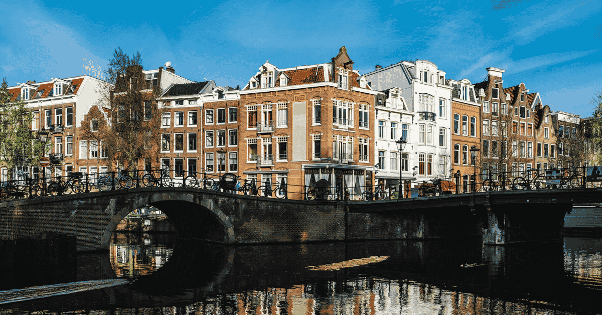 Canal houses along the Prinsengracht in Amsterdam