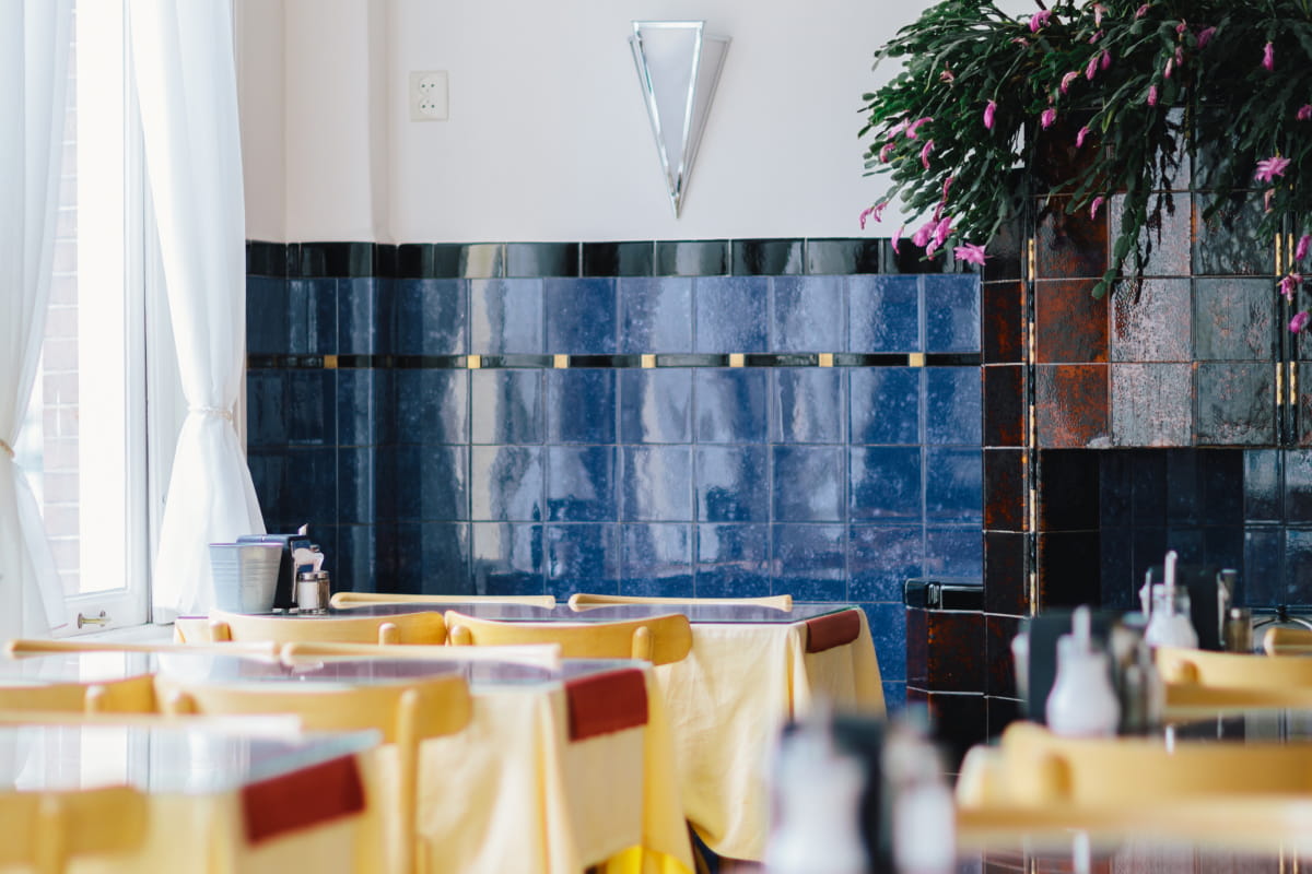 The hotel's breakfast room